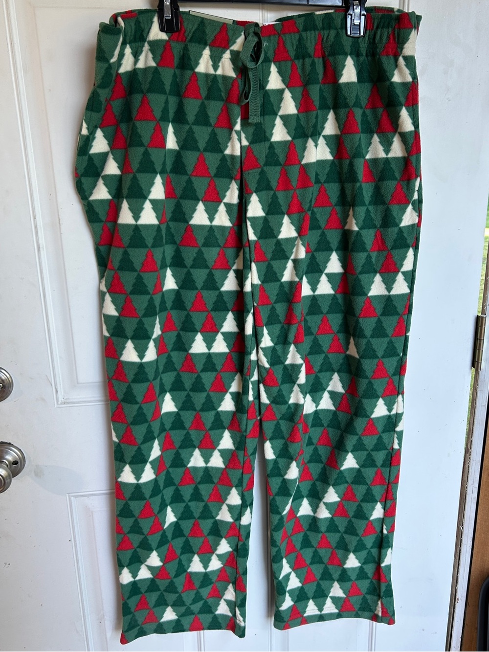 Goodfellow & Co Green, Red & White Triangle Fleece Pajama Pants